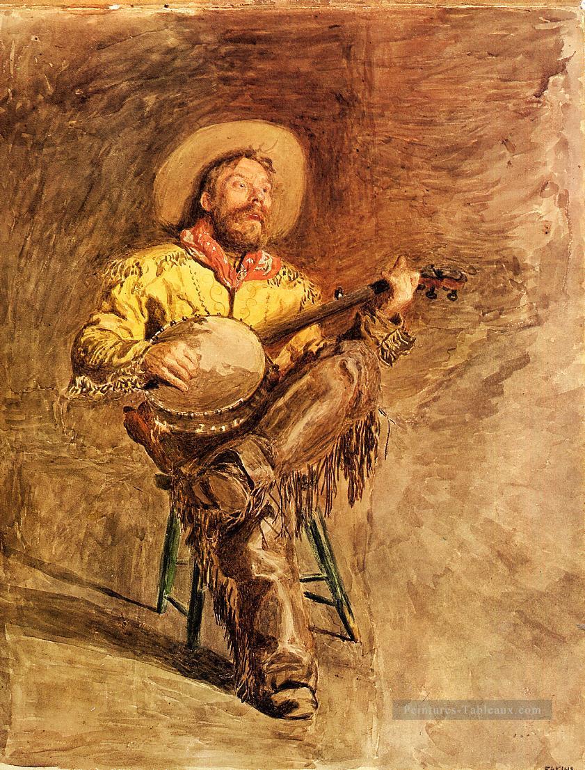 Chanteur de cow boy réalisme portraits Thomas Eakins Peintures à l'huile